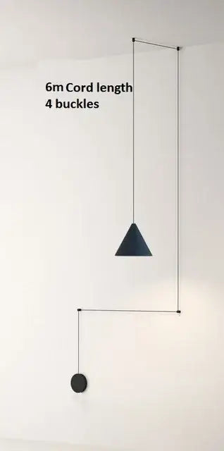 Minimalist black geometric led pendant light living room fixture
