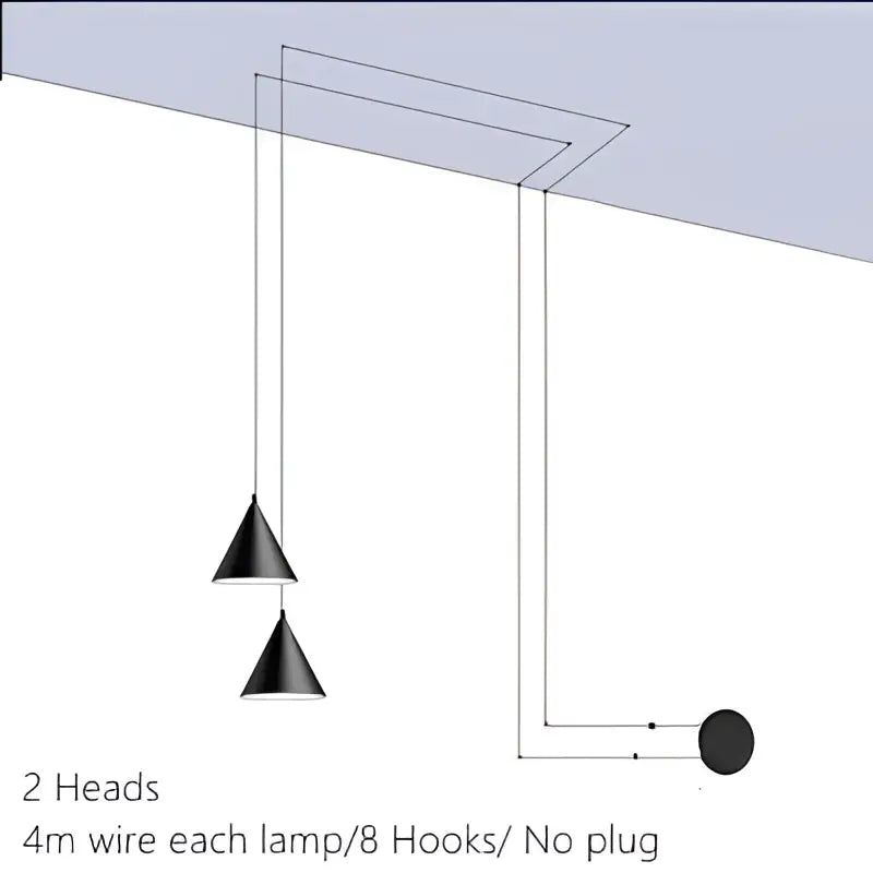 Minimalist black geometric led pendant light living room fixture