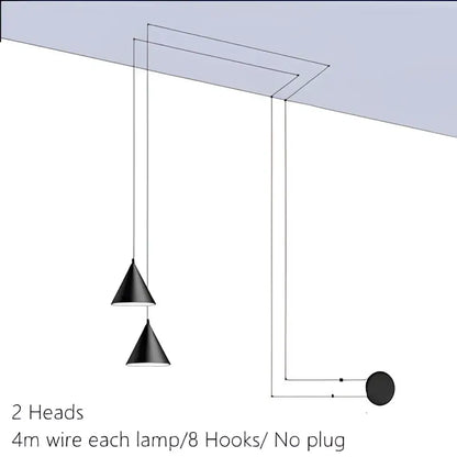Minimalist black geometric led pendant light living room fixture