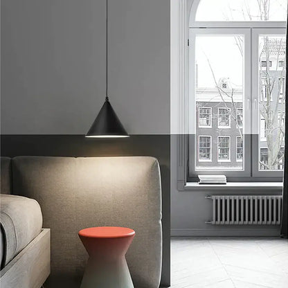 Minimalist black geometric led pendant light living room fixture