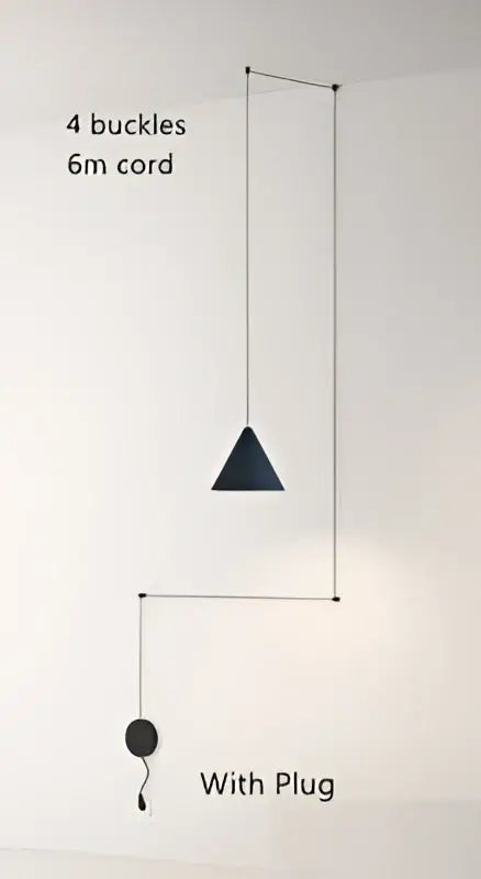 Minimalist black geometric led pendant light living room fixture