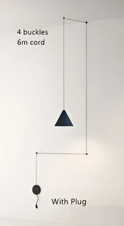 Minimalist black geometric led pendant light living room fixture