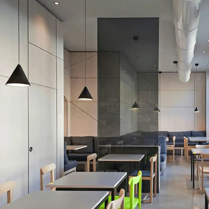 Minimalist black geometric led pendant light living room fixture