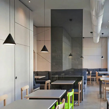 Minimalist black geometric led pendant light living room fixture