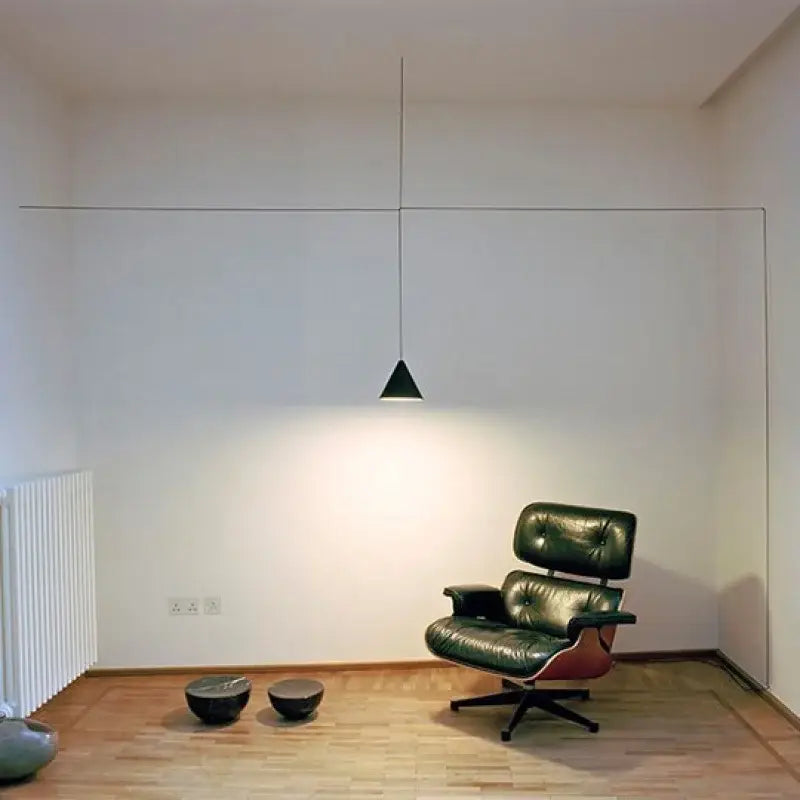Minimalist black geometric led pendant light living room fixture