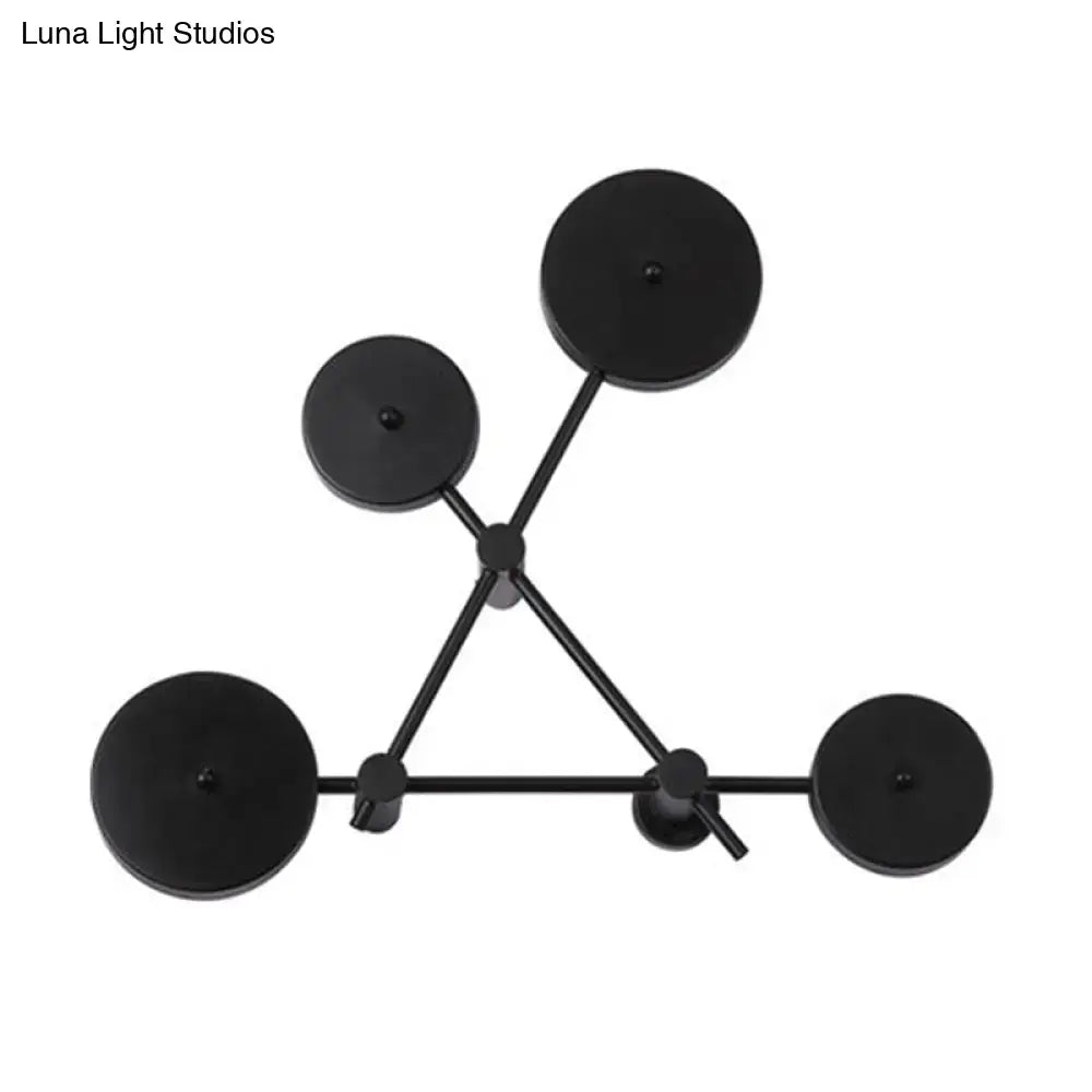 Minimalist black geometric wall light fixture for living room