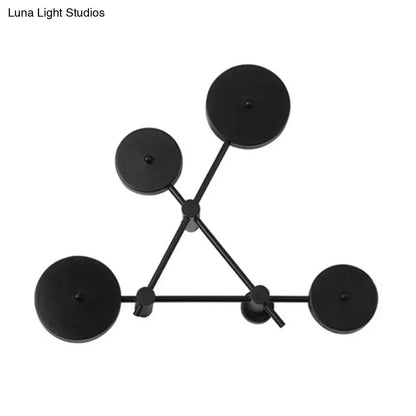 Minimalist black geometric wall light fixture for living room