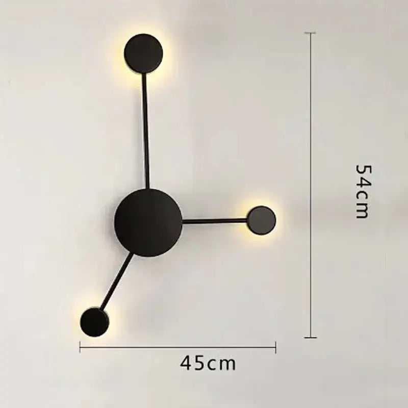 Minimalist black geometry led wall light for living room bedroom