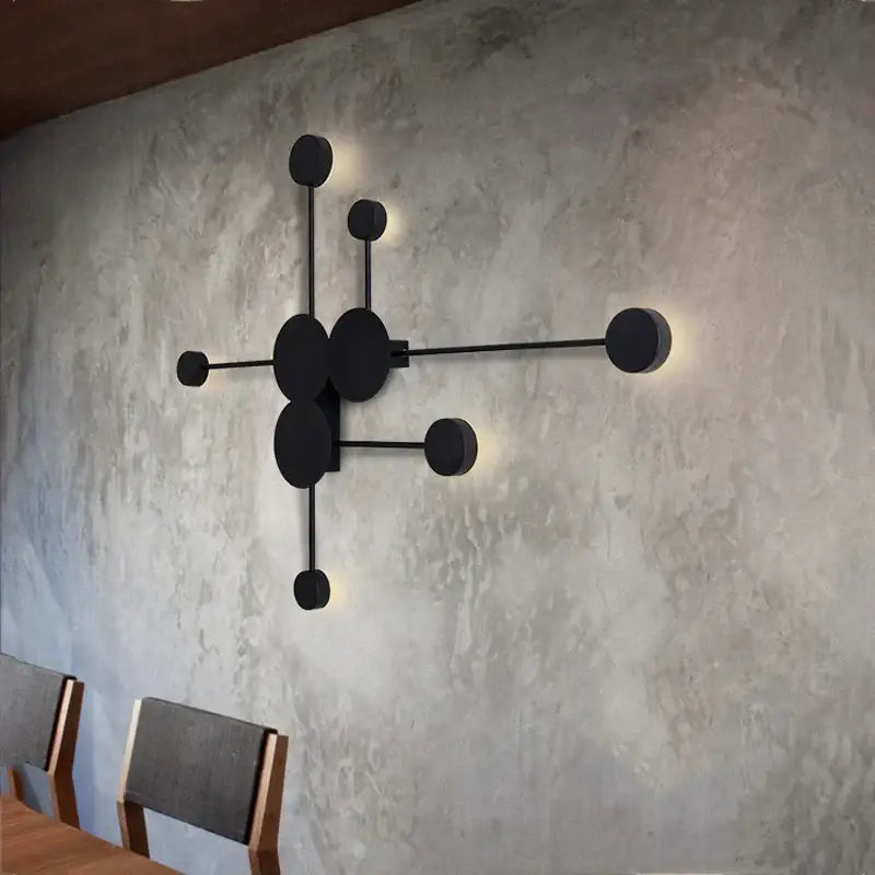Minimalist black geometry led wall light for living room bedroom