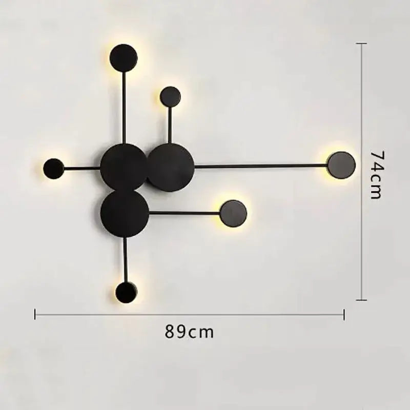 Minimalist black geometry led wall light for living room bedroom