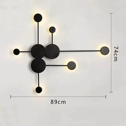 Minimalist black geometry led wall light for living room bedroom