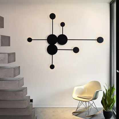 Minimalist black geometry led wall light for living room bedroom