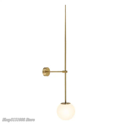 Minimalist black glass ball led wall lamp bedroom sconce