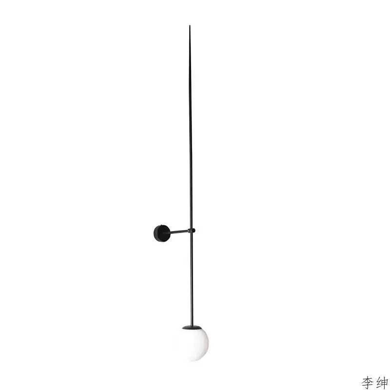 Minimalist black glass ball led wall light bedroom sconce
