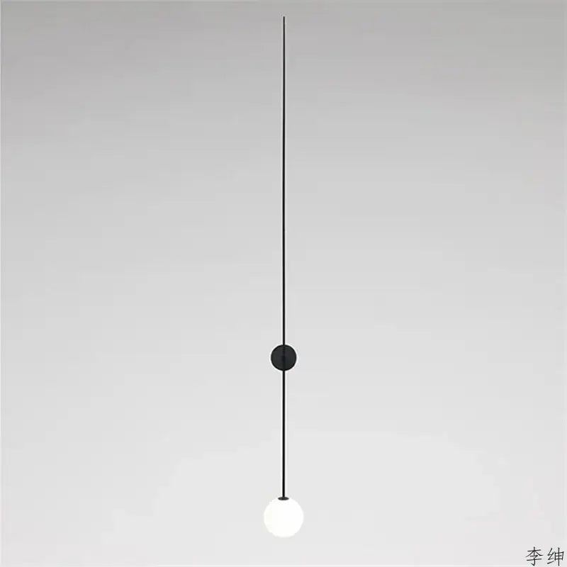 Minimalist black glass ball led wall light bedroom sconce