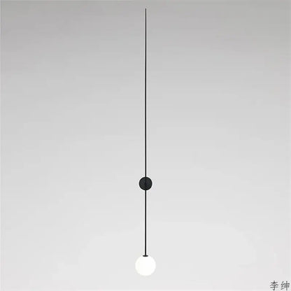 Minimalist black glass ball led wall light bedroom sconce