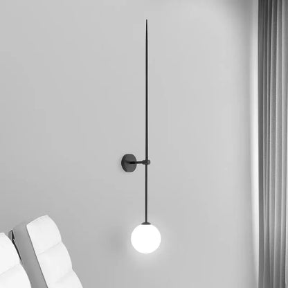 Minimalist black glass ball led wall lights for living room