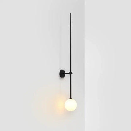 Minimalist black glass ball led wall lights for living room