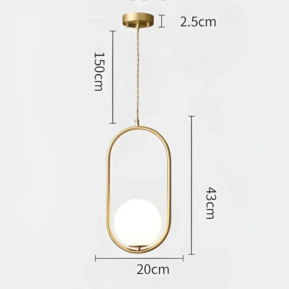 Minimalist black glass ball pendant lamp for dining room