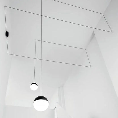 Minimalist black glass ball pendant light kitchen led chandelier
