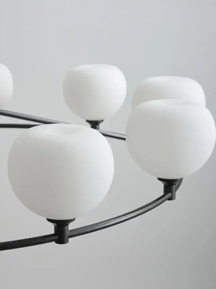 Minimalist black glass lampshade chandelier dining room globe light
