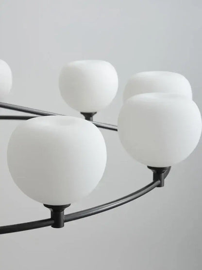 Minimalist black glass lampshade chandelier dining room globe light