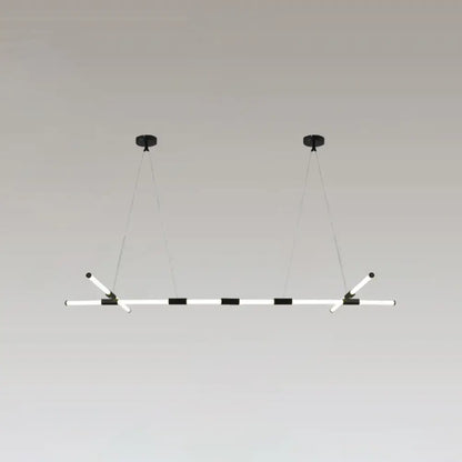 Minimalist black glass tube pendant lamp for office led lighting