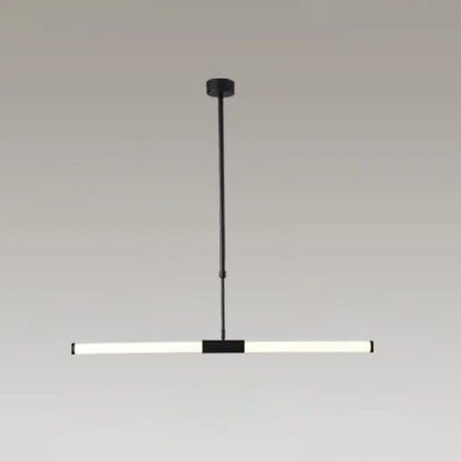 Minimalist black glass tube pendant lamp for office led lighting