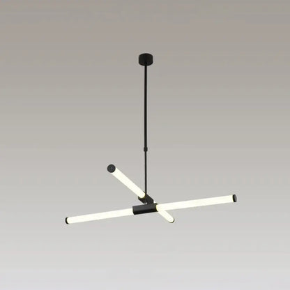 Minimalist black glass tube pendant lamp for office led lighting