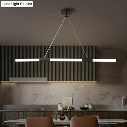 Minimalist black glass tube pendant lamp for office led lighting