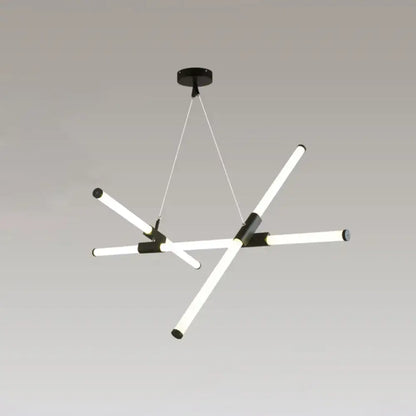 Minimalist black glass tube pendant lamp for office led lighting