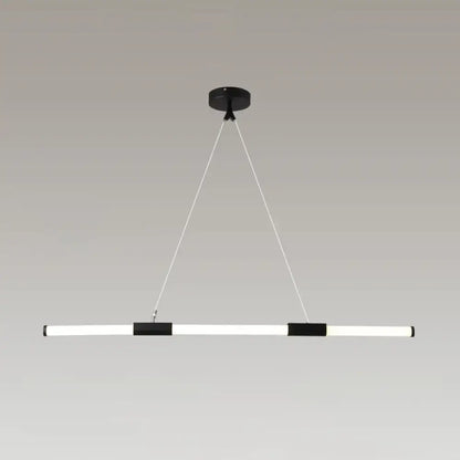 Minimalist black glass tube pendant lamp for office led lighting