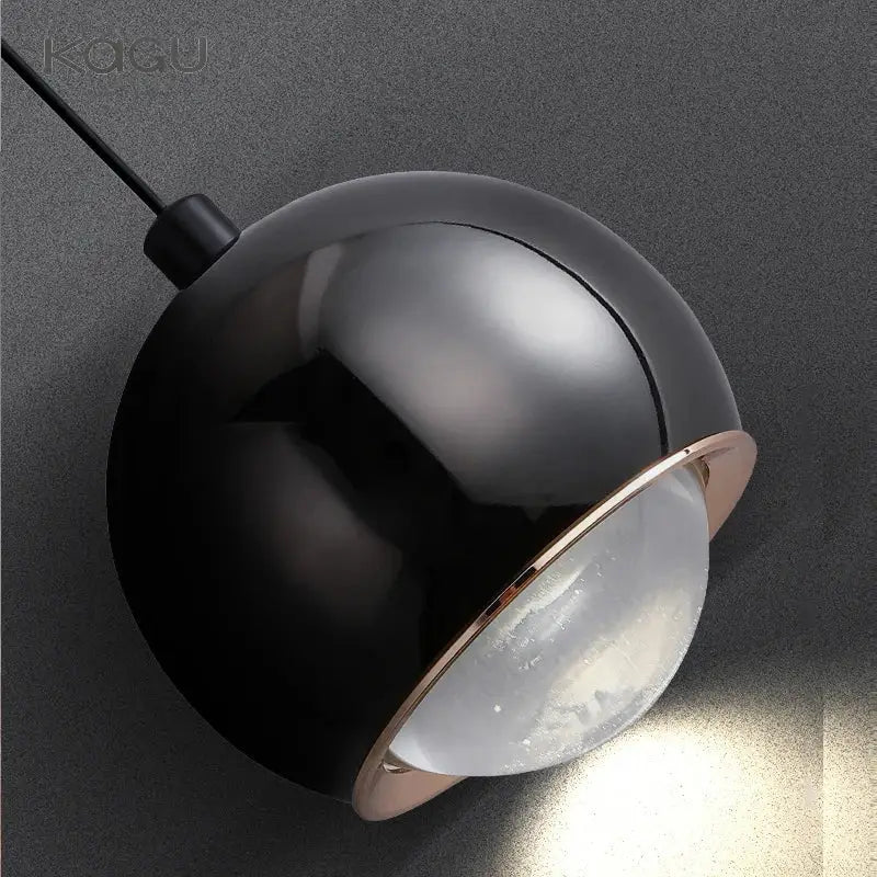 Minimalist black glossy pendant light bedroom and kitchen island