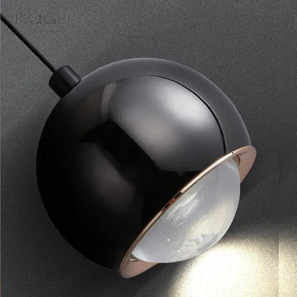 Minimalist black glossy pendant light bedroom and kitchen island