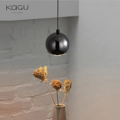 Minimalist black glossy pendant light bedroom and kitchen island