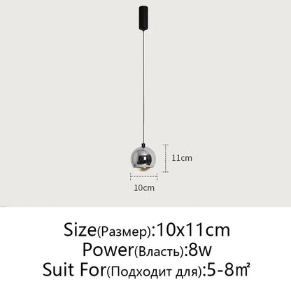 Minimalist black glossy pendant light bedroom and kitchen island
