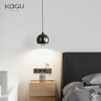 Minimalist black glossy pendant light bedroom and kitchen island