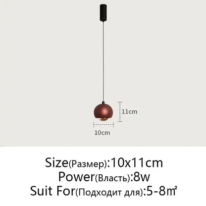 Minimalist black glossy pendant light bedroom and kitchen island