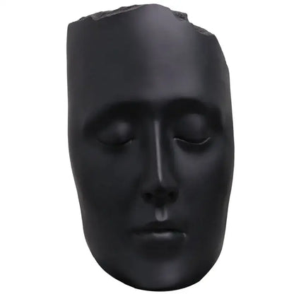 Minimalist black & gold abstract face sculpture living room decor