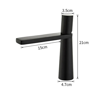 Minimalist black & gold brass bathroom faucet mixer tap