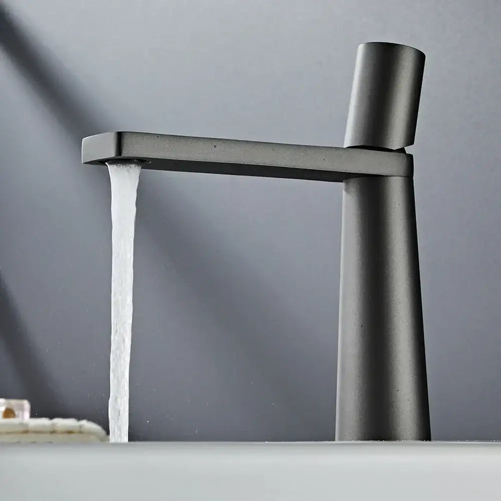 Minimalist black & gold brass bathroom faucet mixer tap