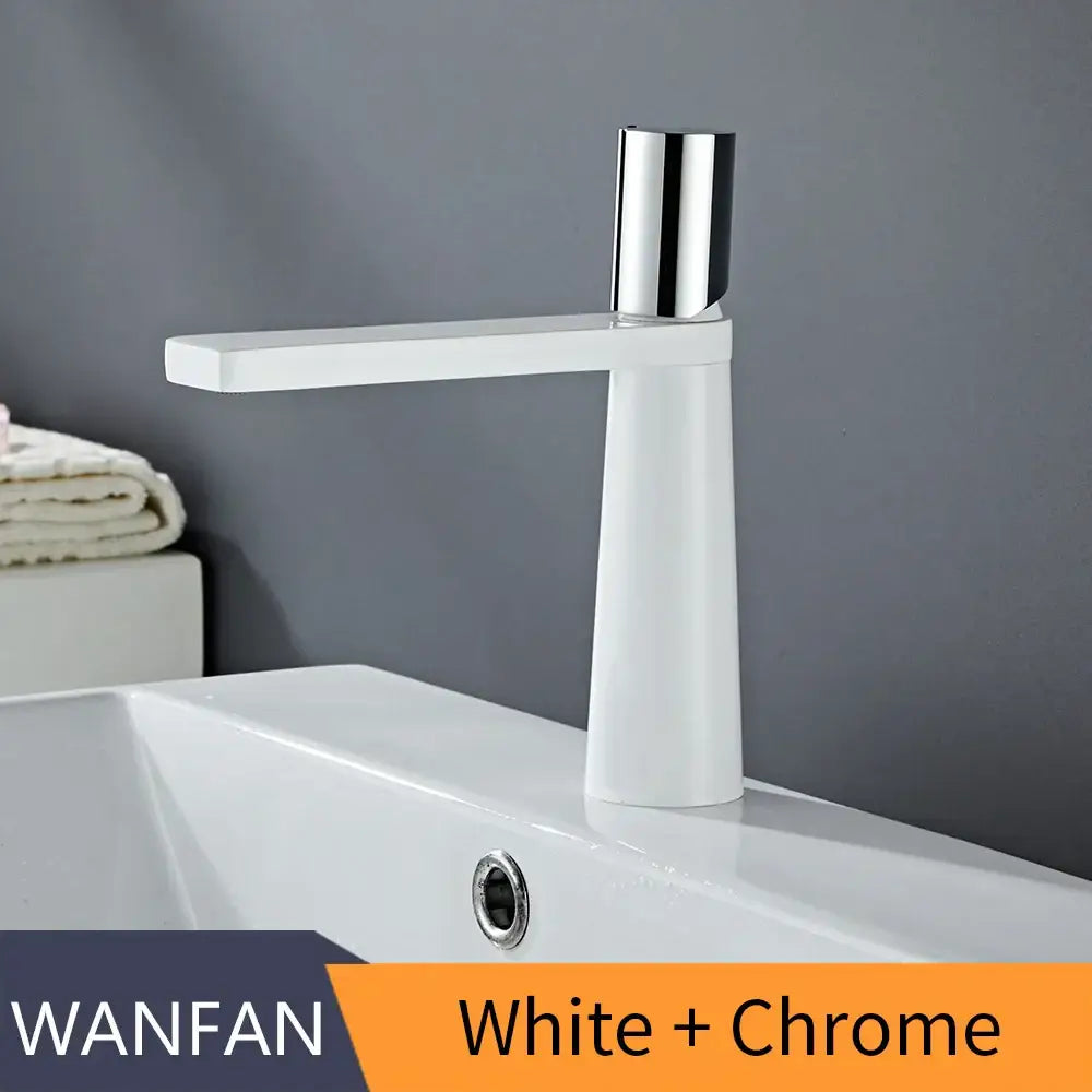 Minimalist black & gold brass bathroom faucet mixer tap