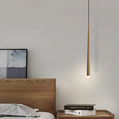 Minimalist black & gold cone tube pendant lights for kitchen dining room