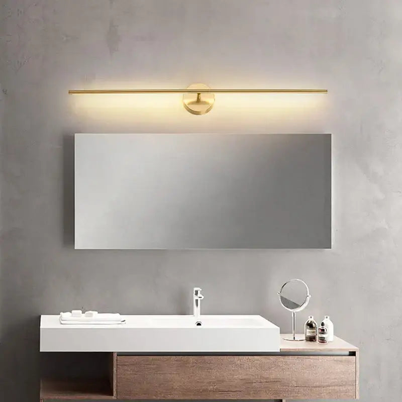 Minimalist black & gold copper wall sconce lamps for bathroom