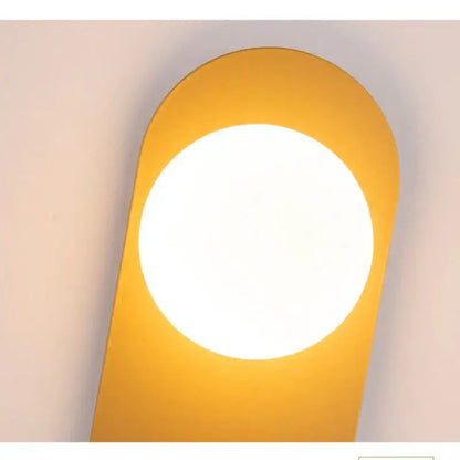 Minimalist black & gold glass ball led wall sconce bedroom light