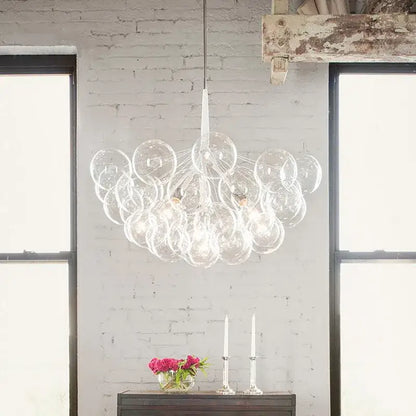 Minimalist black & gold glass balls ceiling pendant lights living room