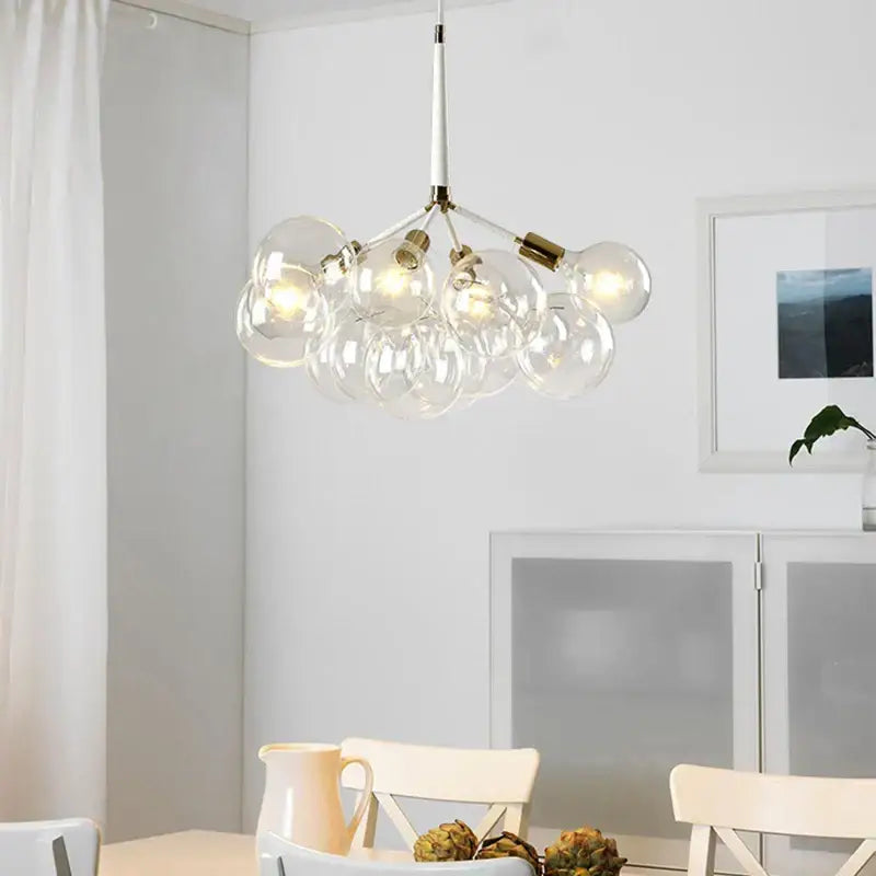 Minimalist black & gold glass balls ceiling pendant lights living room