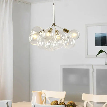 Minimalist black & gold glass balls ceiling pendant lights living room