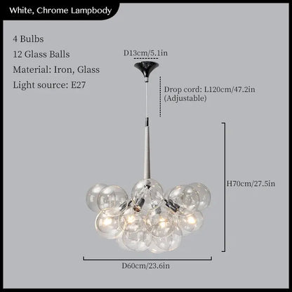Minimalist black & gold glass balls ceiling pendant lights living room