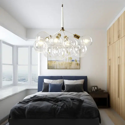 Minimalist black & gold glass balls ceiling pendant lights living room